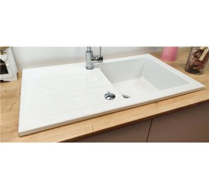 Evier Encastrable en céramique 1 cuve +Egoutoir