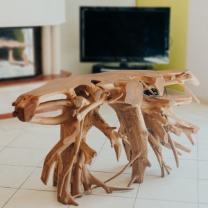 Grossiste console en teck, console bois naturel, table basse racine, table basse teck, table de...