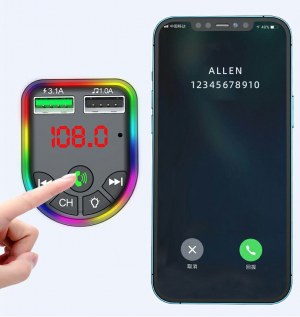 Transmetteur FM Bluetooth, kit mains libres Voiture, chargeur allume-cigare, support...