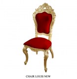 Grossiste chaise de style bois doré et velours rouge