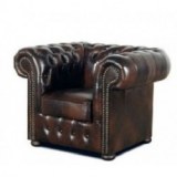 Fauteuil chesterfield cuir véritable ignifugé
