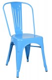 Chaise de bistrot en acier bleu ciel