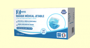 MASQUE CHIRURGICAL JETABLE TBE>99% TYPE IIR 100%MADE IN FRANCE-Certifier LNE