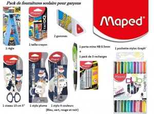 Lot fournitures scolaire maped