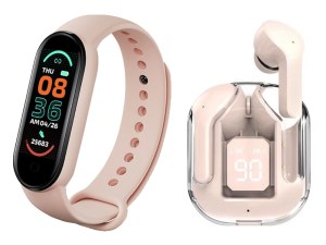 Bracelet Connecté et Écouteurs Bluetooth 5.3 Sans Fil TWS - Étanche IP67 et Autonomie...