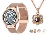 Montre Connectée avec Bracelet Milanais et Parure de Bijoux - Bluetooth 5.2 - Écran 1...