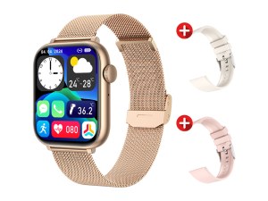 Montre Connectée 1,85'' avec Suivi Santé, Appels et 3 Bracelets – Autonomie 7 Jours