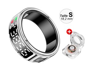 Bague Connectée Avec Écran LED - Multisports - Bluetooth 5.1 - Étanche IP68 - Taille S