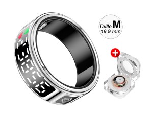 Bague Connectée Avec Écran LED - Multisports - Bluetooth 5.1 - Étanche IP68 - Taille M