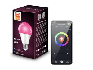 Ampoule Connectée LED 9 W E27 - RGB+Blanc, WiFi & Bluetooth, Contrôle Vocal et Application