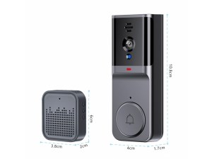 Sonnette Connectée WiFi avec Caméra 1080p - Vision Nocturne, Détection de Mouvement, Au...