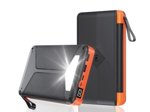 Batterie Externe Solaire 20000 mAh - Charge Rapide, Écran LED, Sans Fil Qi, Torche Inté...