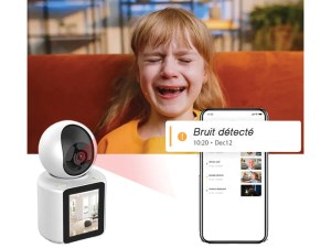 Caméra de Surveillance WiFi 360° HD 1080p - Vision Nocturne, Audio Bidirectionnel, Écra...