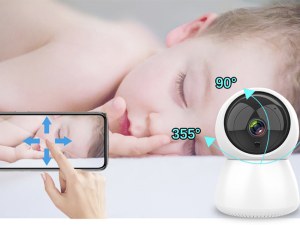 Caméra de Surveillance WiFi 360° HD 1080p - Vision Nocturne, Audio Bidirectionnel, Comp...