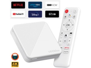 Boîtier TV Android 14.0 - 4K UHD, WiFi 6, Bluetooth 5.0, Screen Mirroring, Télécommande...