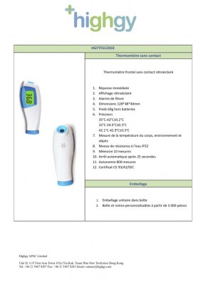 Thermomètres sans contact neufs