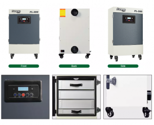 Aspirateur de fumée de soudure mobile 330W, débit d'air 450m3/h, filtration 99,9%