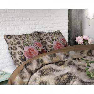 "Floral Panther " Set 2/3 pcs Parure de Lit 100% Coton Housse de Couette+Taie d'Oreille...