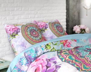 "Flower Bomb" Set 2/3 pcs Parure de Lit 100% Coton Housse de Couette+Taie d'Oreiller 14...