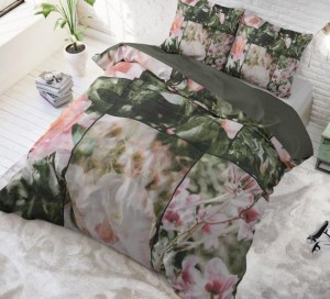 "Flower Fashion Art" Set 2/3 pcs Parure de Lit 100% Coton Housse de Couette+Taie d'Orei...