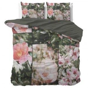 "Flower Fashion Art" Set 2/3 pcs Parure de Lit 100% Coton Housse de Couette+Taie d'Orei...