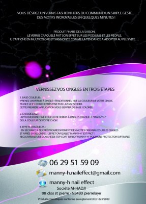 GROSSISTE/FOURNISSEUR COSMETIQUE vernis à ongles craquelé "manny-h nail effect"