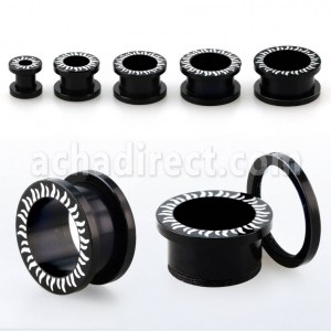 Piercing Noir Acrylique Plug Tunnel En Gros