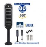 Borne LED solaire verticale – Dernière génération - Série STAND UP - Rendu lumineux 80...