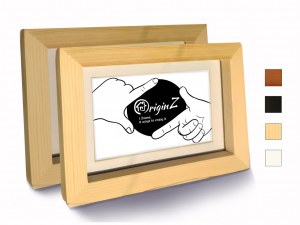 Set de 2 cadres photos en pin, protection verre avec passpartout, 1015 et 1318