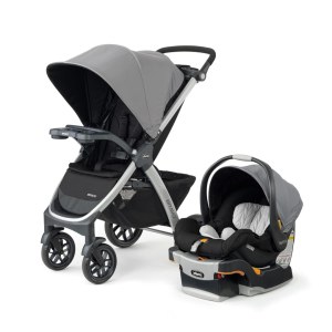Chiccos Bravo 3-in-1 Trio Travel System, Bravo Quick-Fold Stroller with KeyFit 30 Infan...