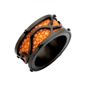 BAGUE ACIER ET CUIR DE GALUCHAT HOMME FRRA1405