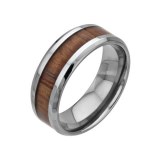 BAGUE HOMME TITANE et Bois De Koa D'Hawaii FRTW02