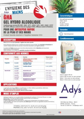 GEL HYDROALCOOLIQUE 500 ML TESTE CONTRE CORONAVIRUS