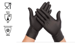 Gant Nitrile Noir Médical non poudrée - prix par 3 colis