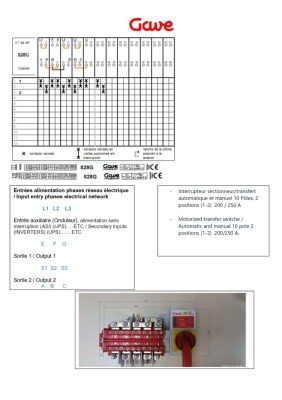 Lot de sectionneurs/transferts automatiques motorisés