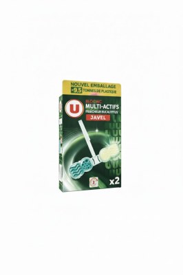 U set de 2  Blocs WC Multi-actifs -Fraicheur Eucalyptus & Javel anti-tartre