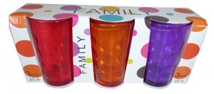 Barrette de 3 verres "bulles" colorÌs