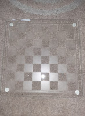 Jeu d'échecs en verre échiquier transparent givré