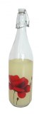 Bouteille d'eau motif coquelicot