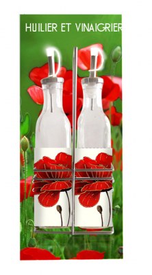 Huilier et vinaigrier Coquelicot