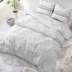 "Goodnight My Love" Set 2/3 pcs Parure de Lit Coton Mélangé Housse de Couette+Taie d'Or...