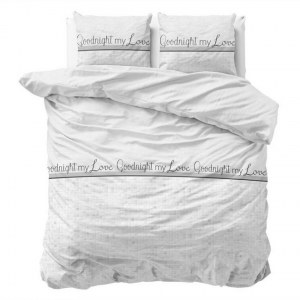 "Goodnight My Love" Set 2/3 pcs Parure de Lit Coton Mélangé Housse de Couette+Taie d'Or...