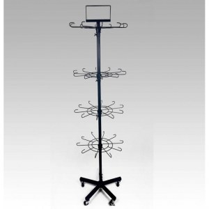 Grand présentoir en métal noir à 4 étages - 0061