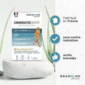 GRANIONS| Chondrostéo+ Collagène Activ' | Contribue à la souplesse et au confort articu...