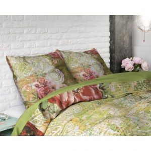 "Green Flower Art" Set 2/3 pcs Parure de Lit 100% Coton Housse de Couette+Taie d'Oreill...
