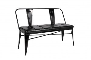 Banquette de bistrot en métal noir de style industriel