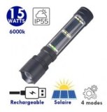 Lampe de poche LED solaire multifonctions- Série FLASH SOLAR - Rechargeable – Fonction...