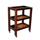 Guéridon Bois Couleur Noir et Acajou