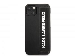 Grossiste Licence Marque Coque Karl Lagerfeld Elastic Strap pour iPhone 13 - Noire