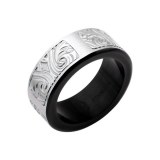 BAGUE ACIER HOMME AVEC ESTAMPE D'ART